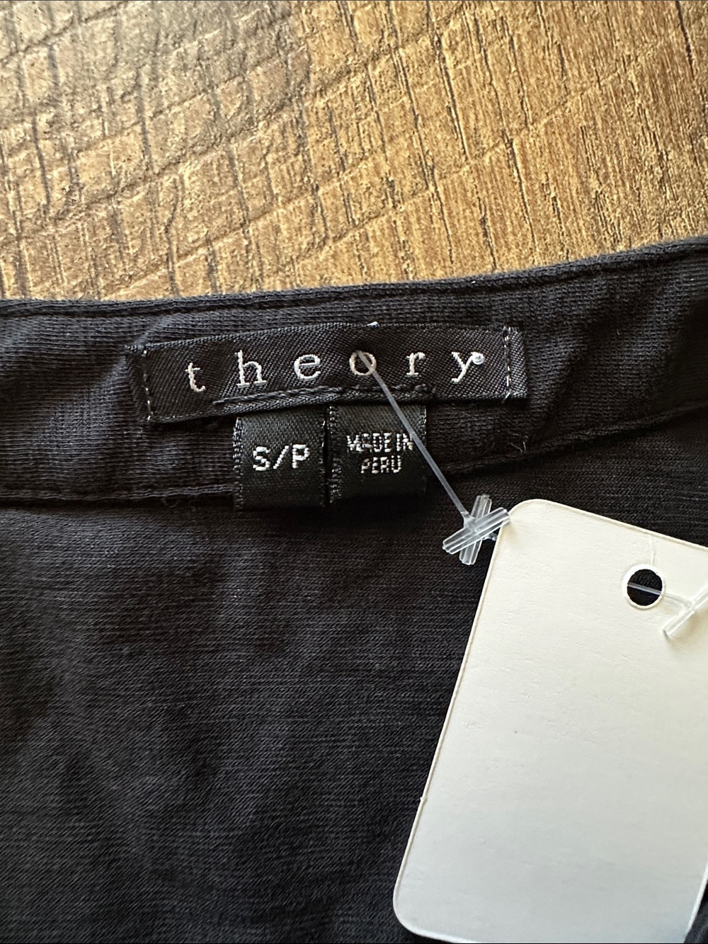 Theory Black Short-Sleeve Ruffle-Front Tee - Picture 2 of 6